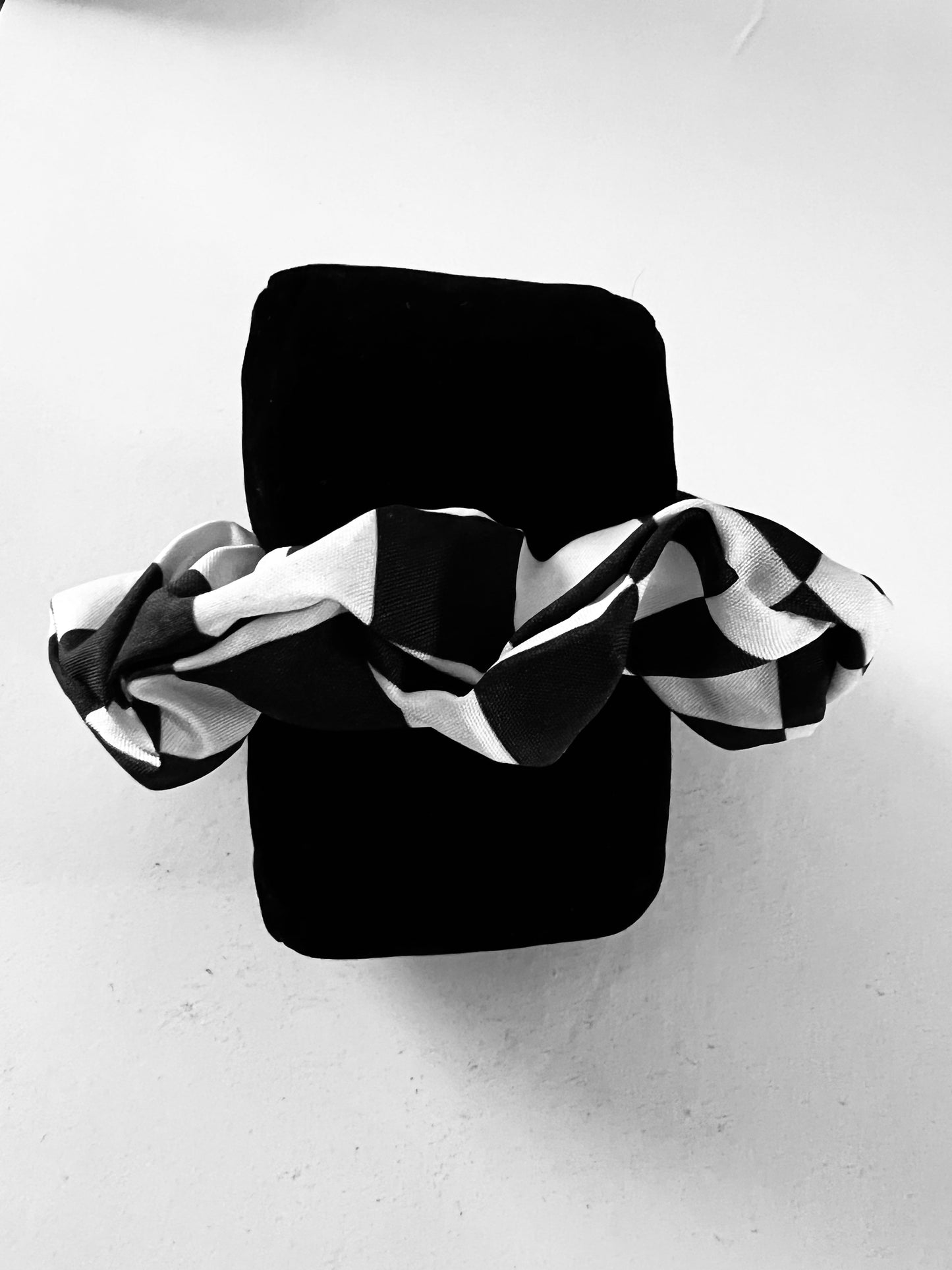 Checkered Hair Scrunchies Trio