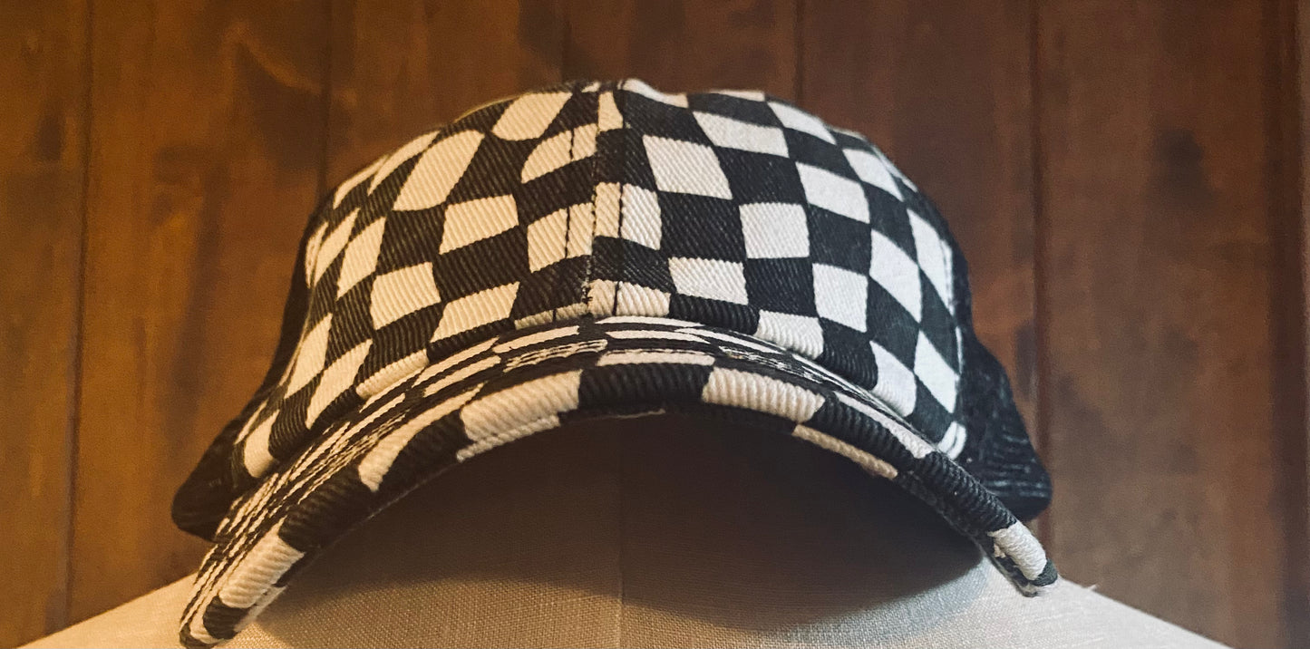 Checkered Mesh Back Hat