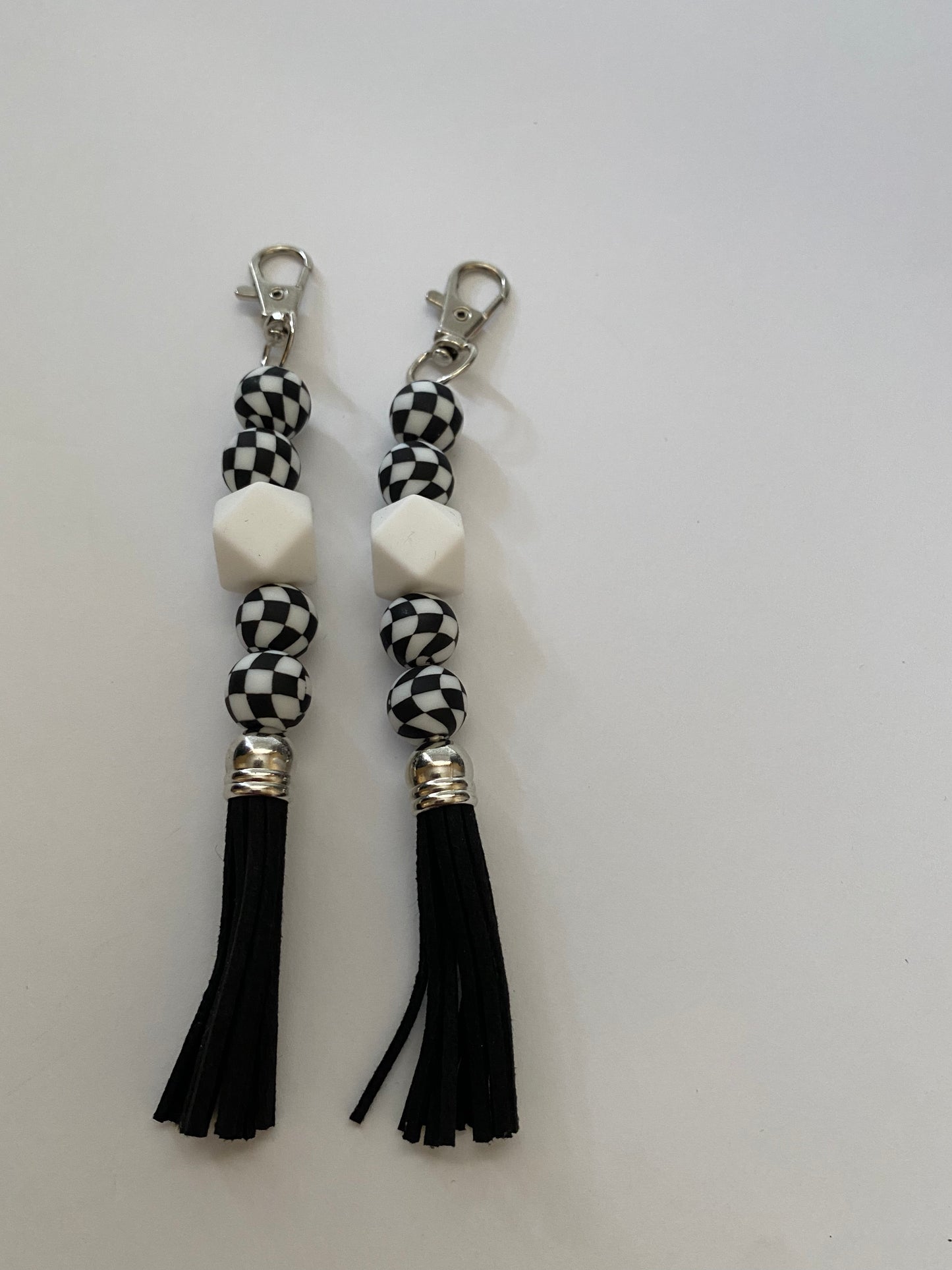 Handmade Bead with Fringe Key Chain