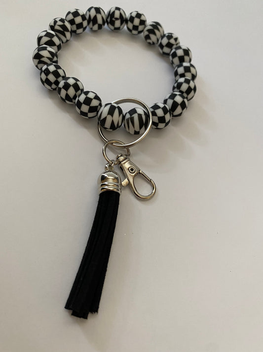 Handmade, Beads with fringe wristlet keychain