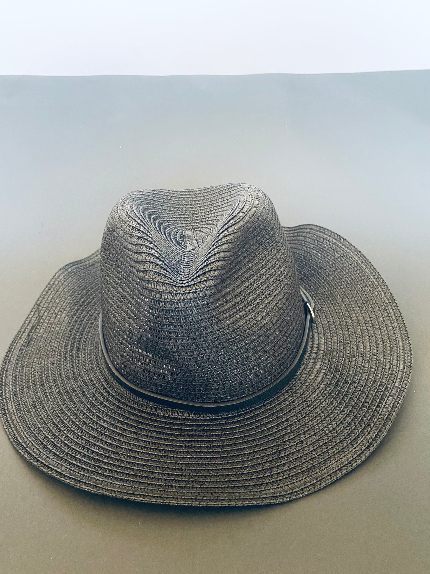 Black straw hat