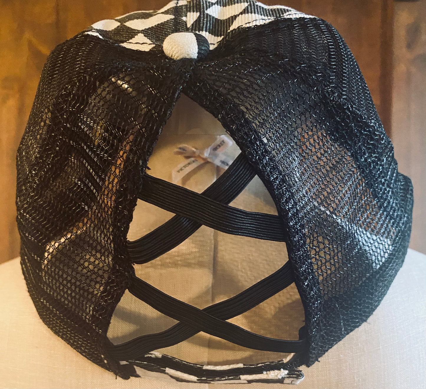 Checkered Mesh Back Hat