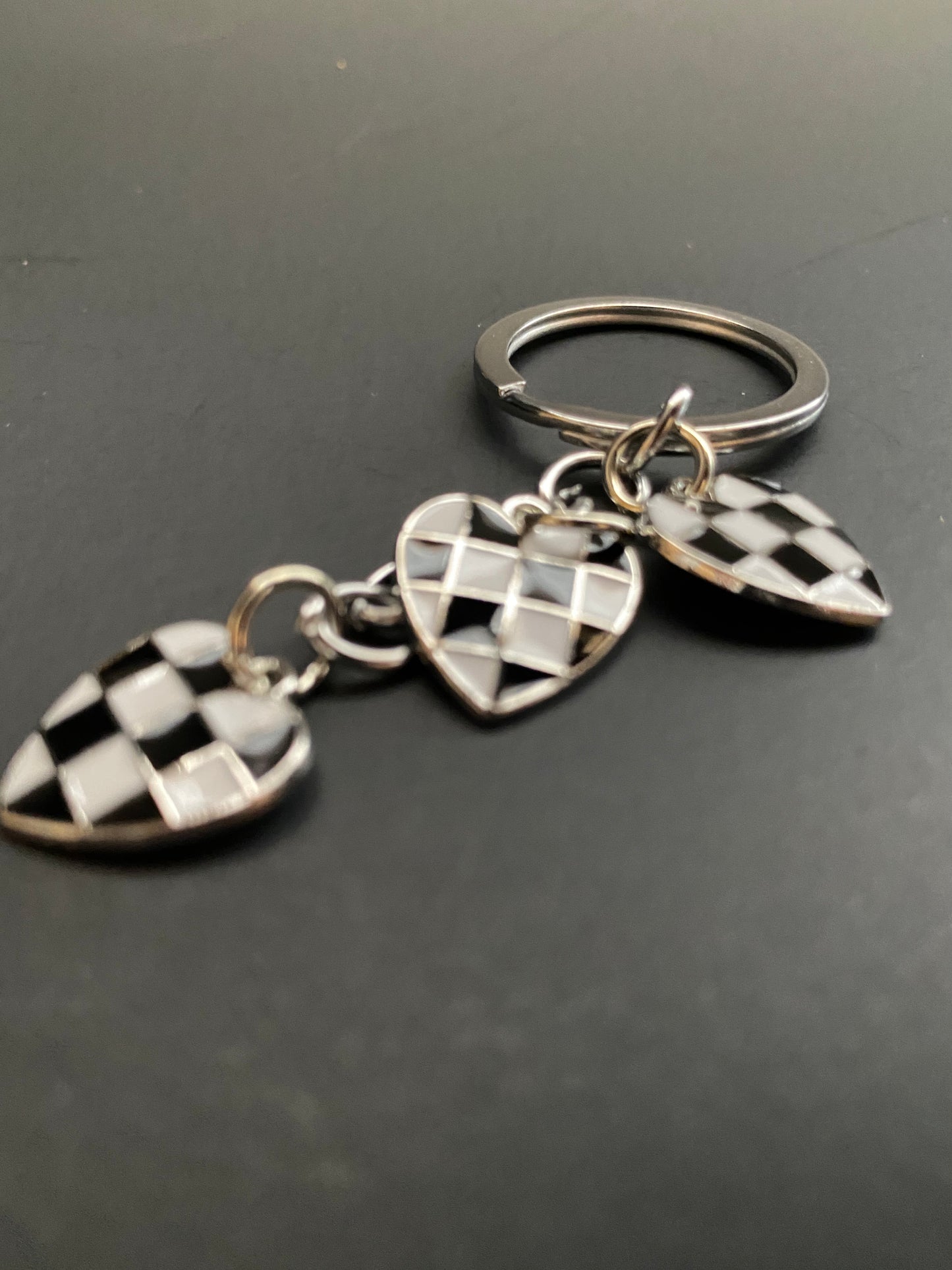 Silver Dangle Hearts keychain