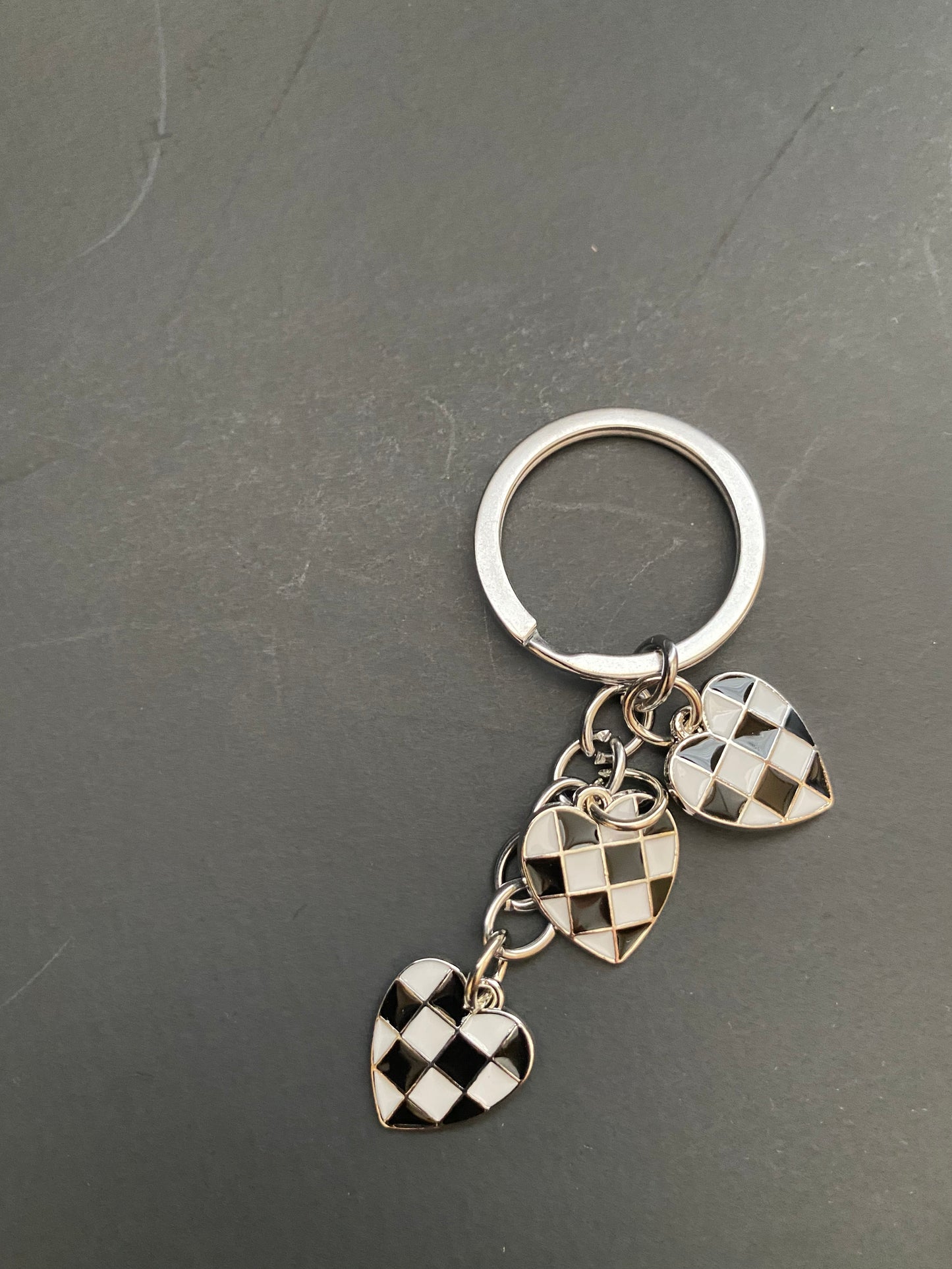 Silver Dangle Hearts keychain