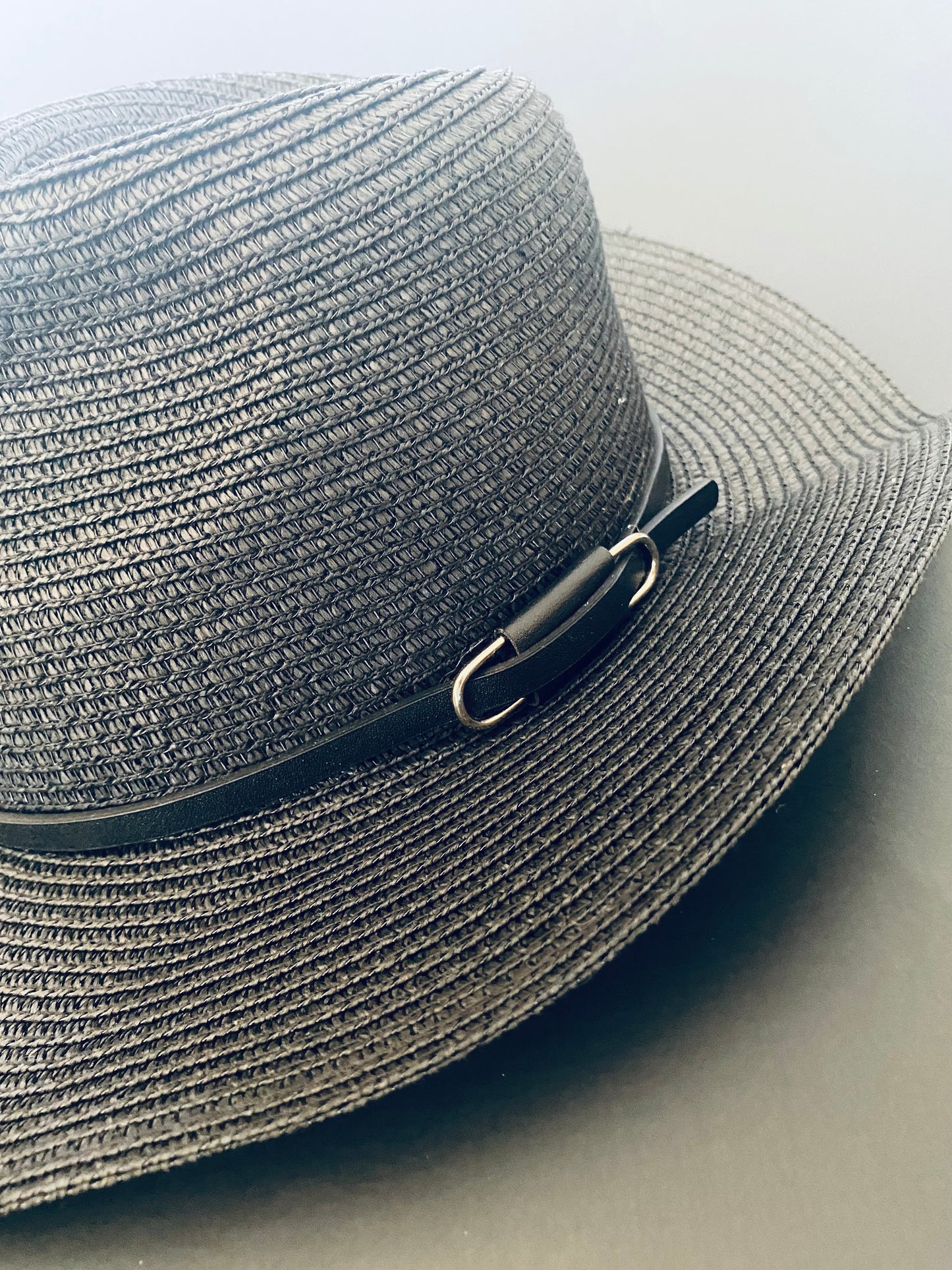 Black straw hat