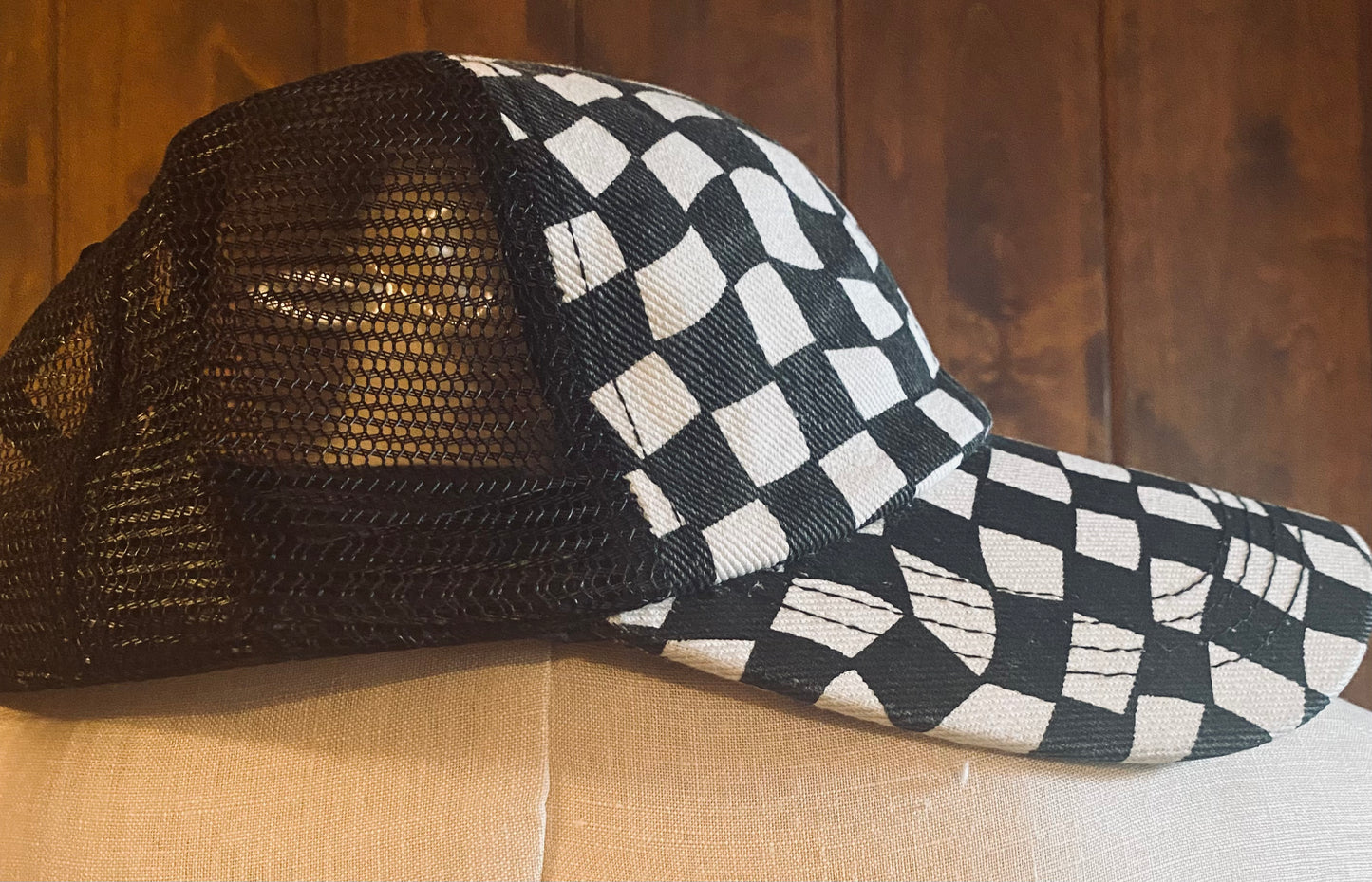 Checkered Mesh Back Hat