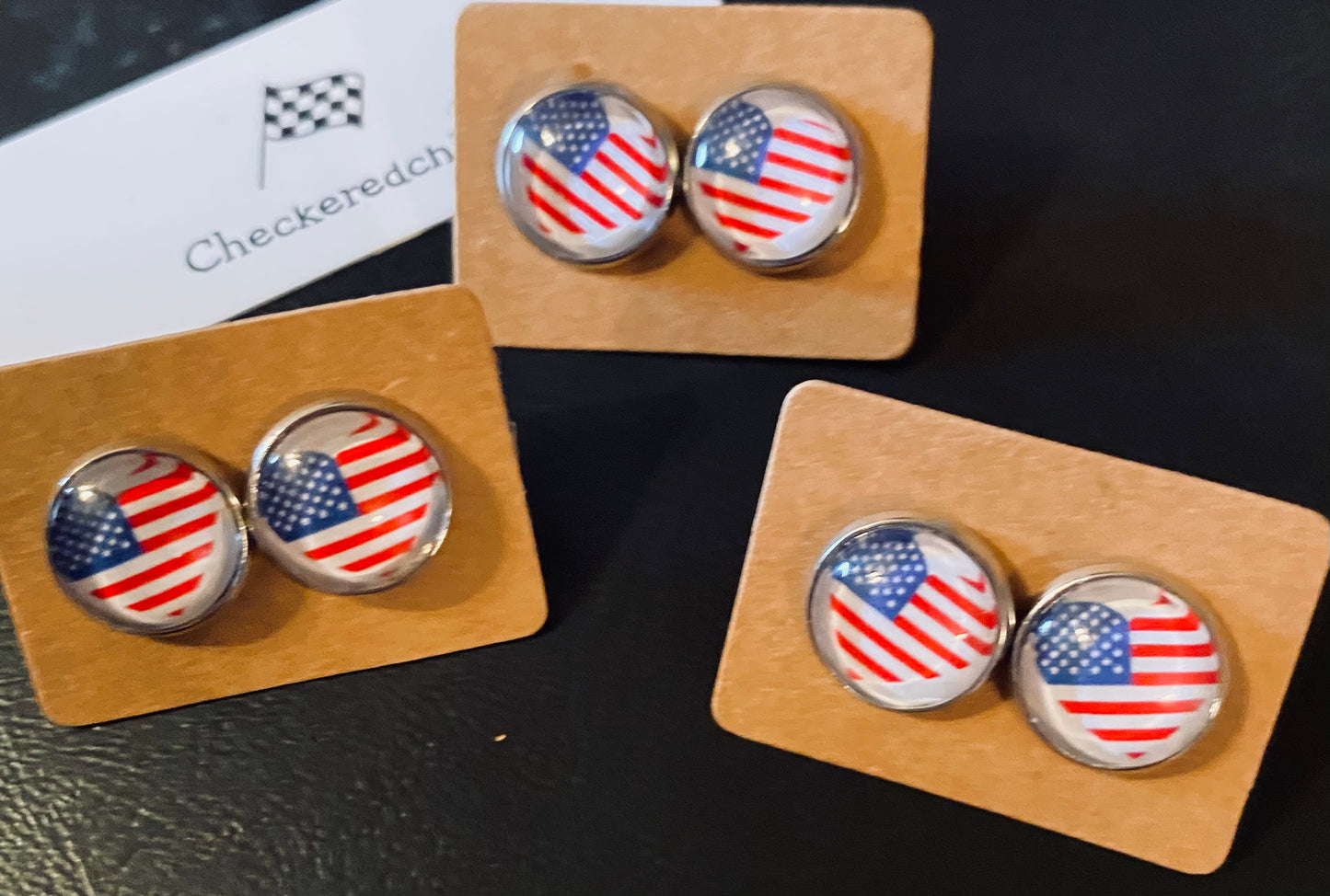 Patriotic Circle Earrings