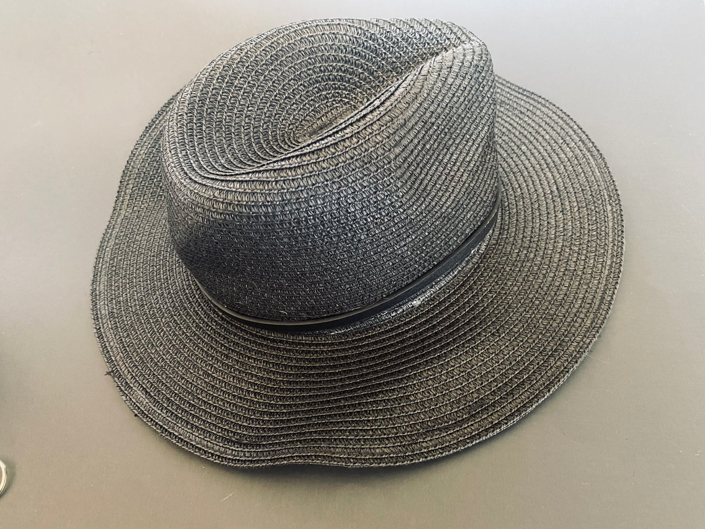 Black straw hat