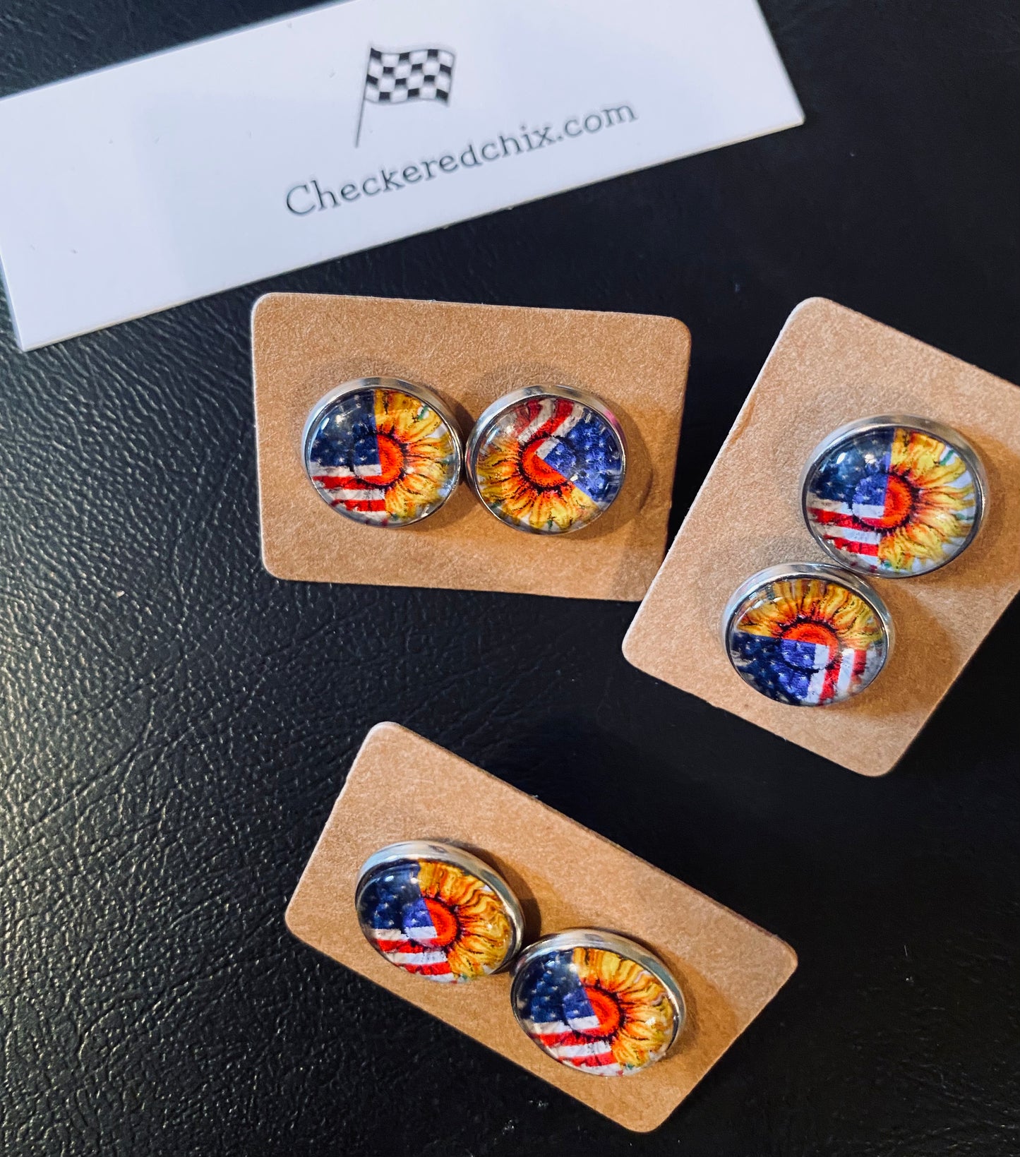 Patriotic Circle Earrings