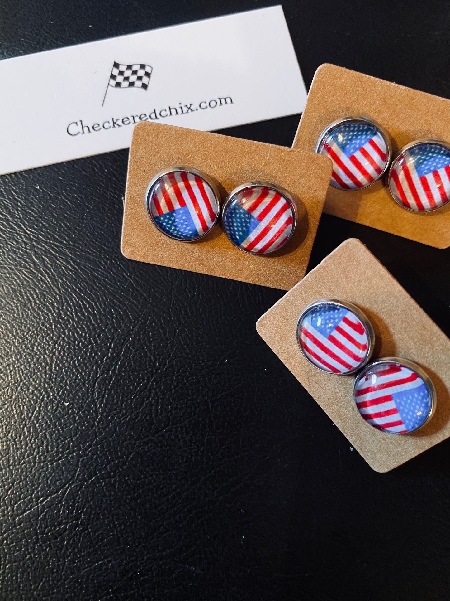 Patriotic Circle Earrings