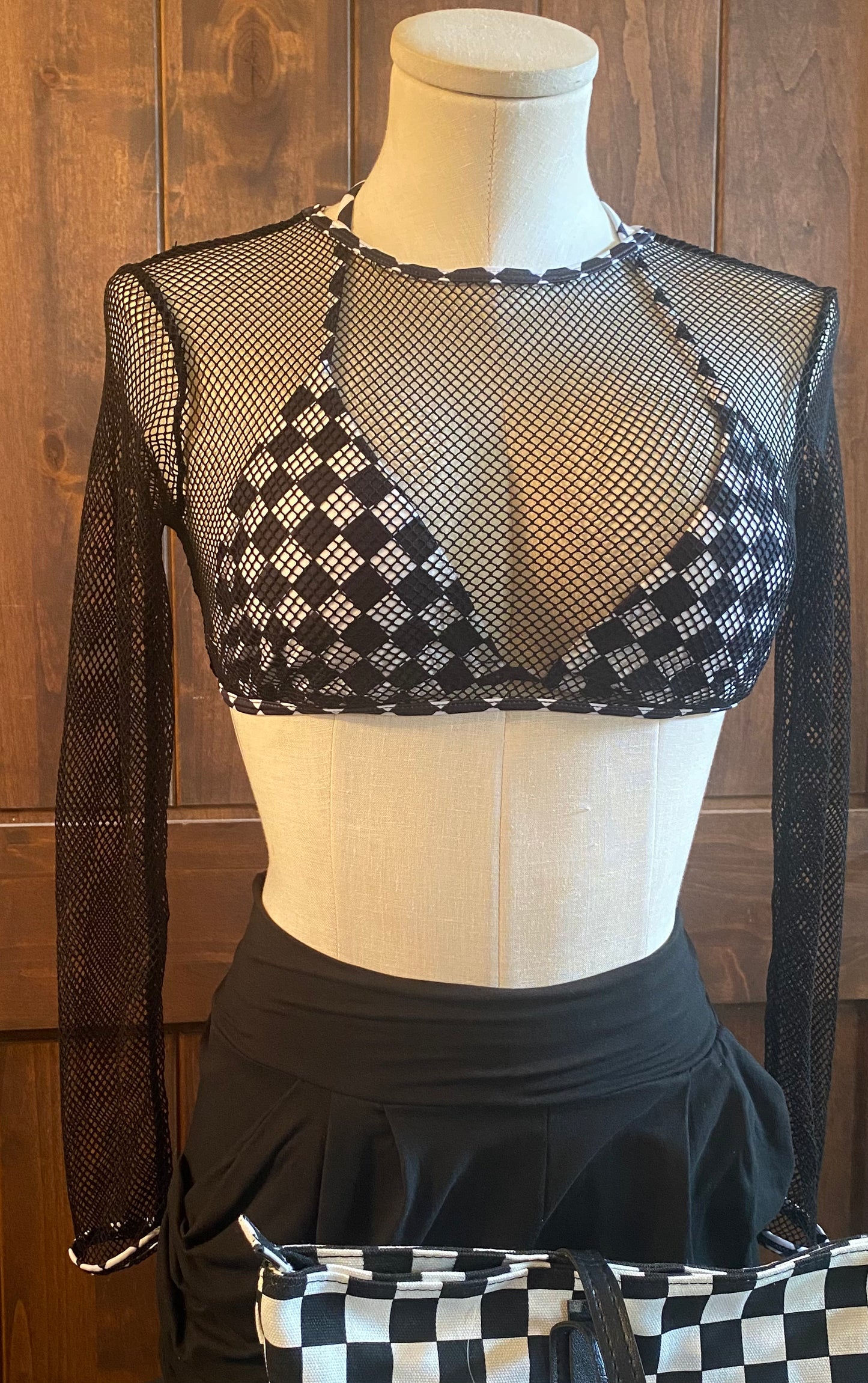 Mesh Crop cover up